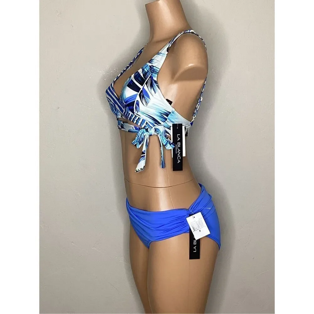 New blue tropical bikini La Blanca/Kenneth Cole mix